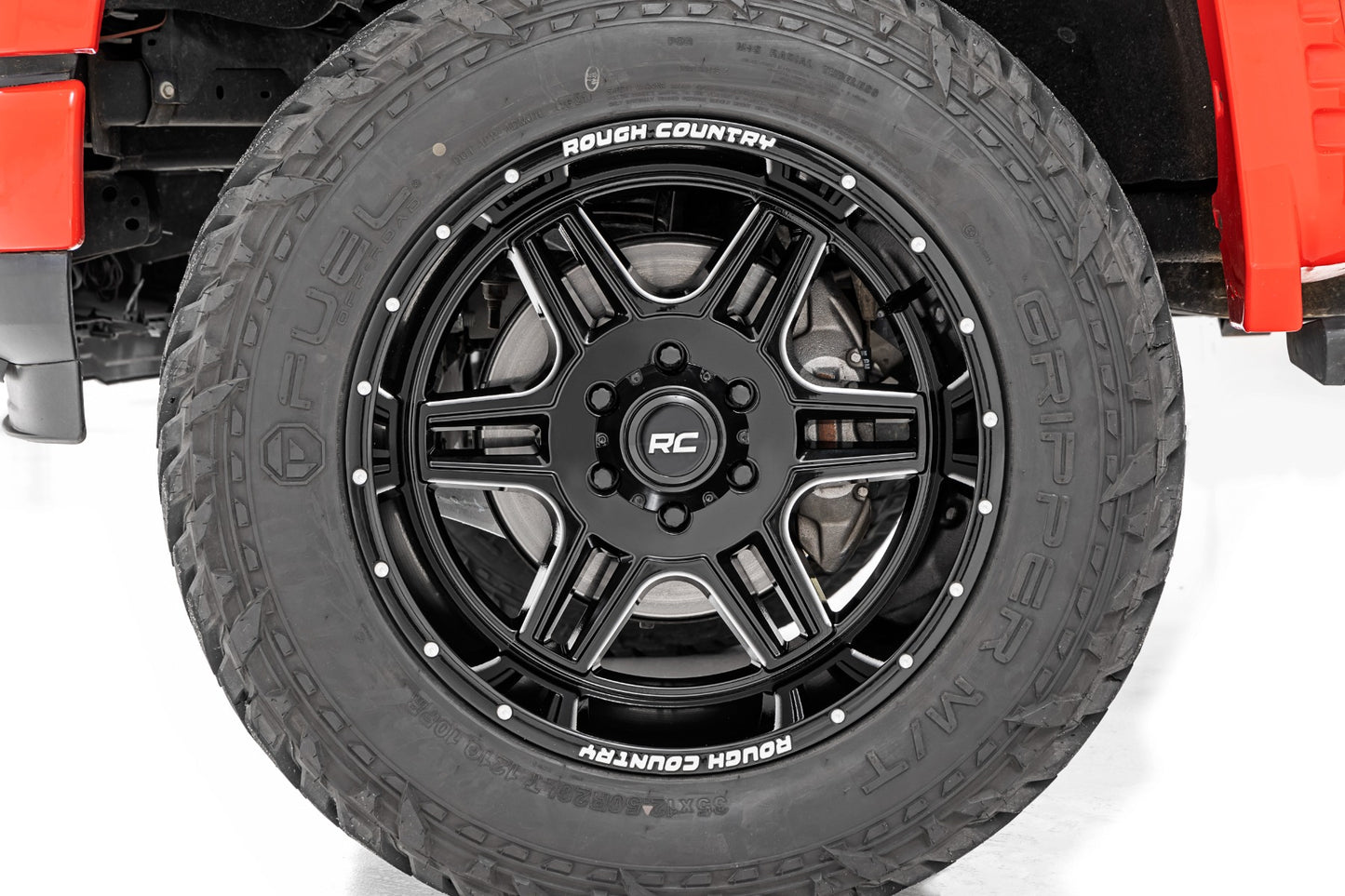 92 Series Wheel Machined One-Piece Gloss Black 22x12 8x170 -44mm Rough Country