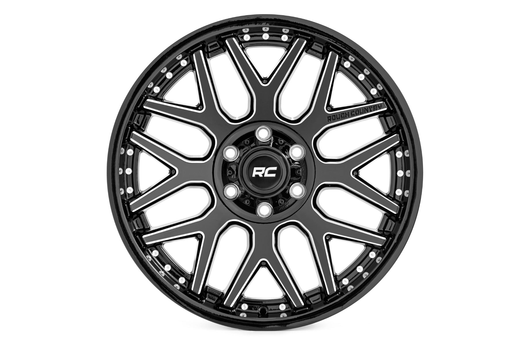95 Series Wheel Machined One-Piece Gloss Black 20x10 5x4.5 -19mm Rough Country