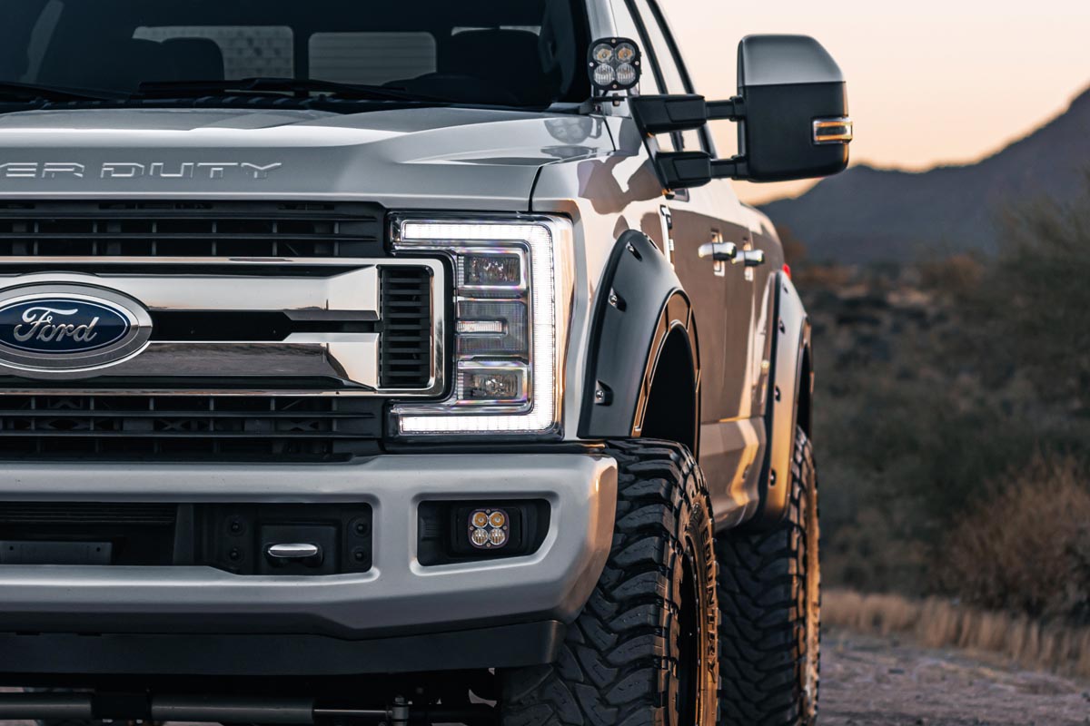 Defender Pocket Fender Flares Agate Black Ford Super Duty (17-22) Rough Country