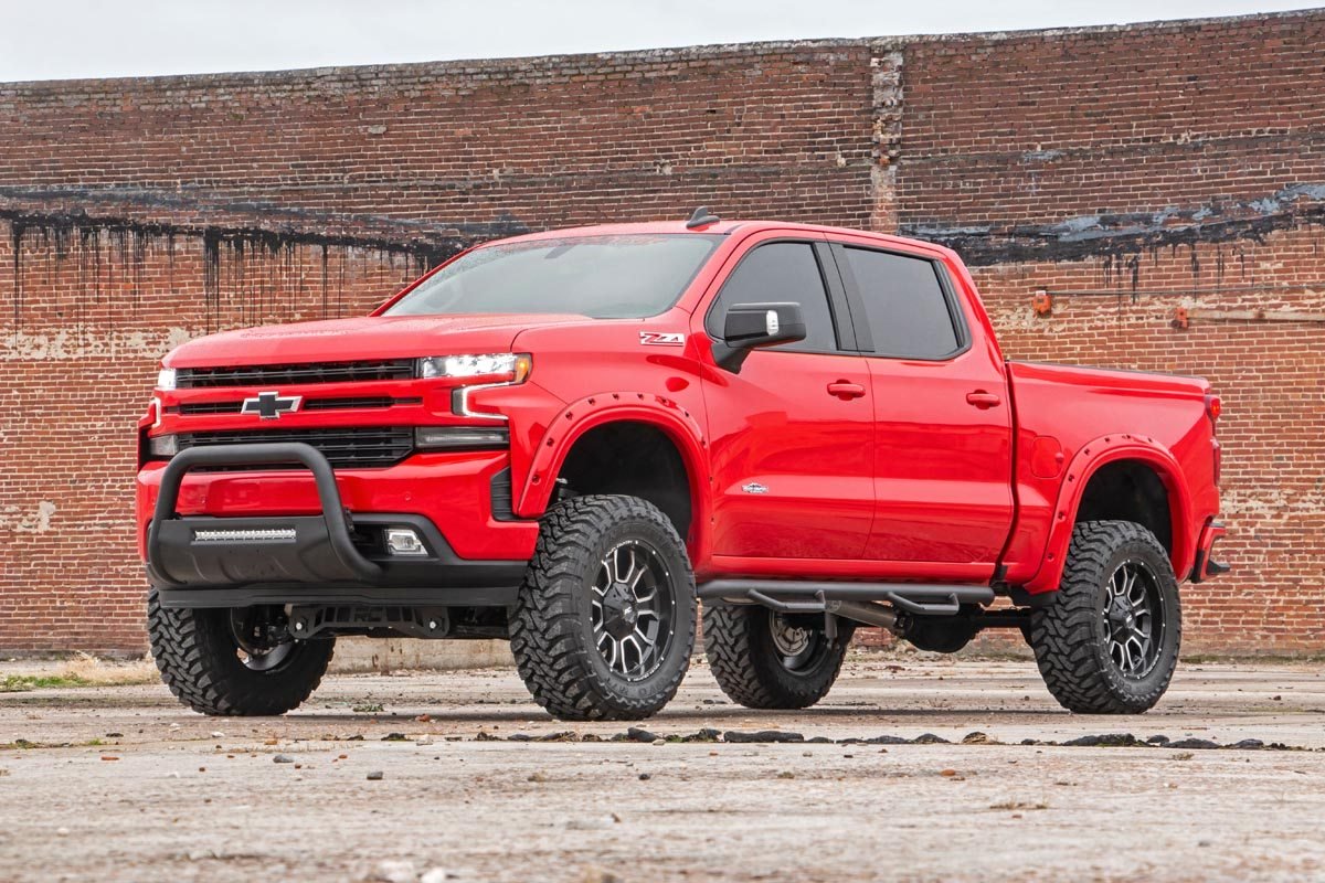19-20 Silverado/Sierra 1500 Bull Bar w/LED Light Bar Black Rough Country