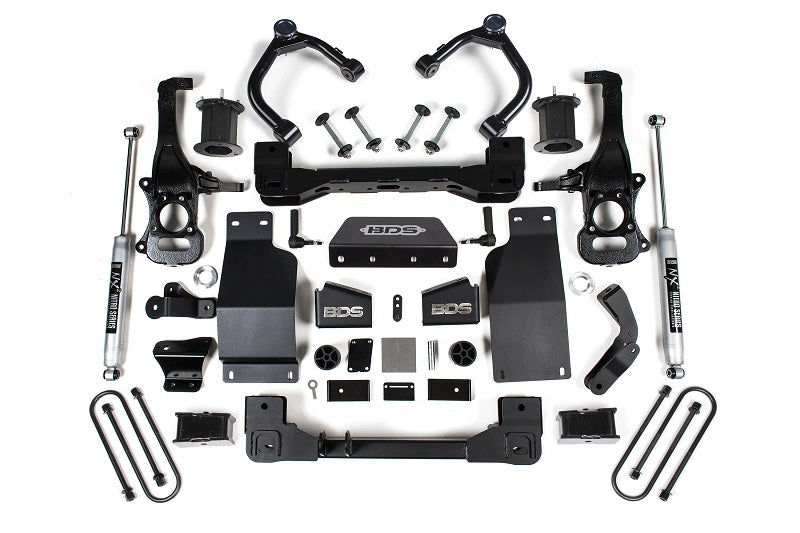 25-Up Silverado/Sierra 1500 4WD 4 Inch Suspension Lift Kit 3.0 Diesel / 2.7 Gas 3 Inch Rear Block Spacer Front Fox 2.0 PS Rear BDS Suspension