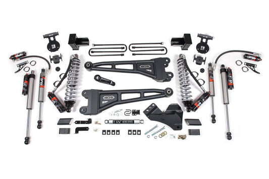 4 Inch Lift Kit w/ Radius Arm FOX 2.5 Performance Elite Coil-Over Conversion Ford F250/F350 Super Duty 17-19 4WD Diesel 5 Inch Block 2 Leaf Main FOX 2.5 Performance Elite