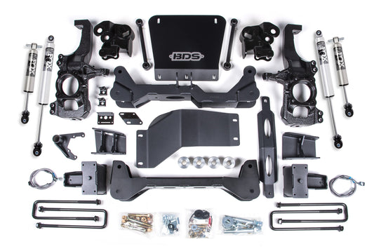 20-24 GM 2500HD/3500HD 4wd 5 Inch Suspension Lift System, 4.5 Inch Rear Lift, Block, w/o overload Fox 2.5 HTO BDS Suspension