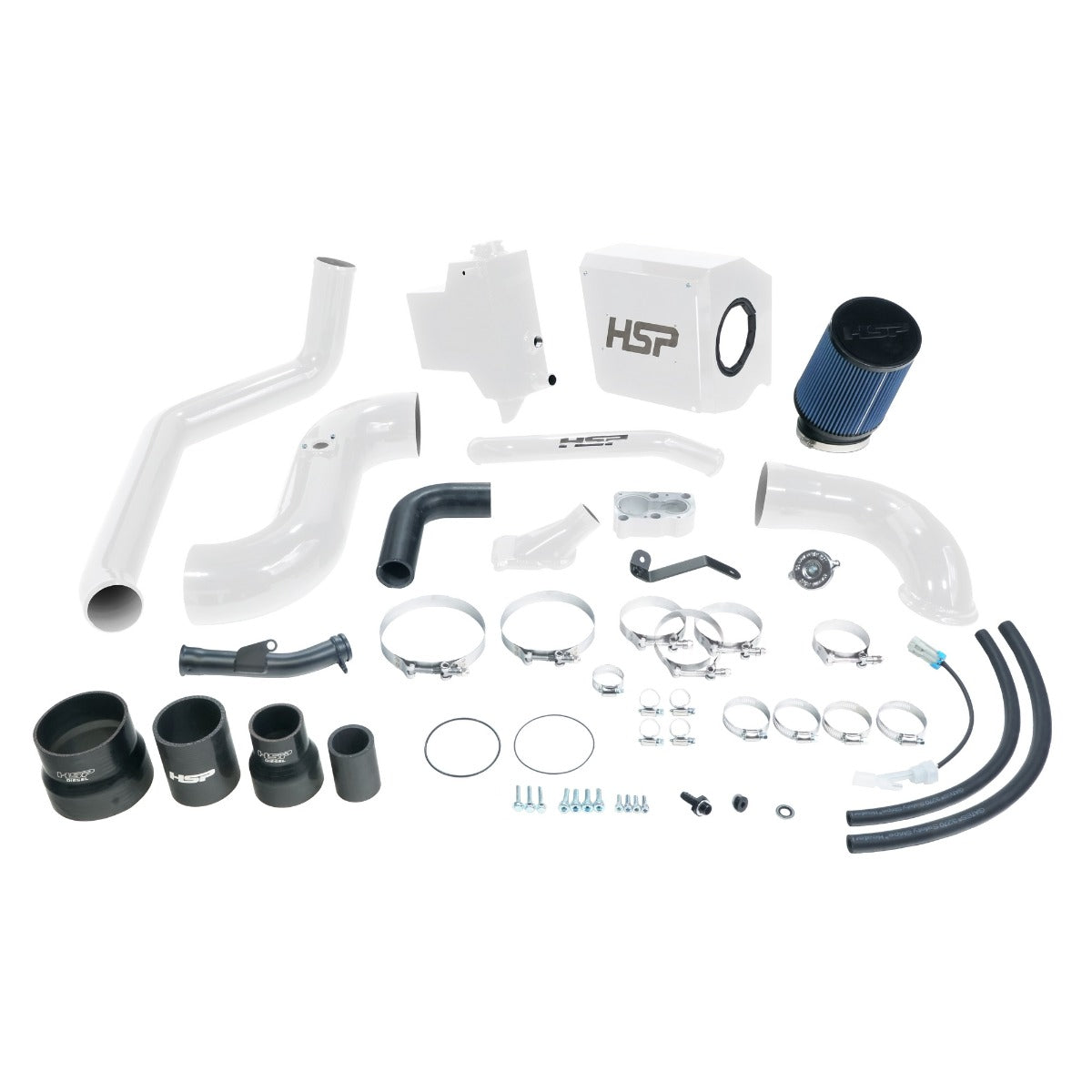 HSP Deluxe No Bridge/Cold Side Bundle Kit For 2006-2007 Silverado/Sierra 2500/3500-Flag Red