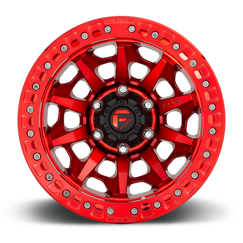 Aluminum Wheels 17X9 Covert Beadlock D113 6 On 135 Candy Red 87.1 Bore -15 Offset Multi Spoke Fuel Off Road Wheels