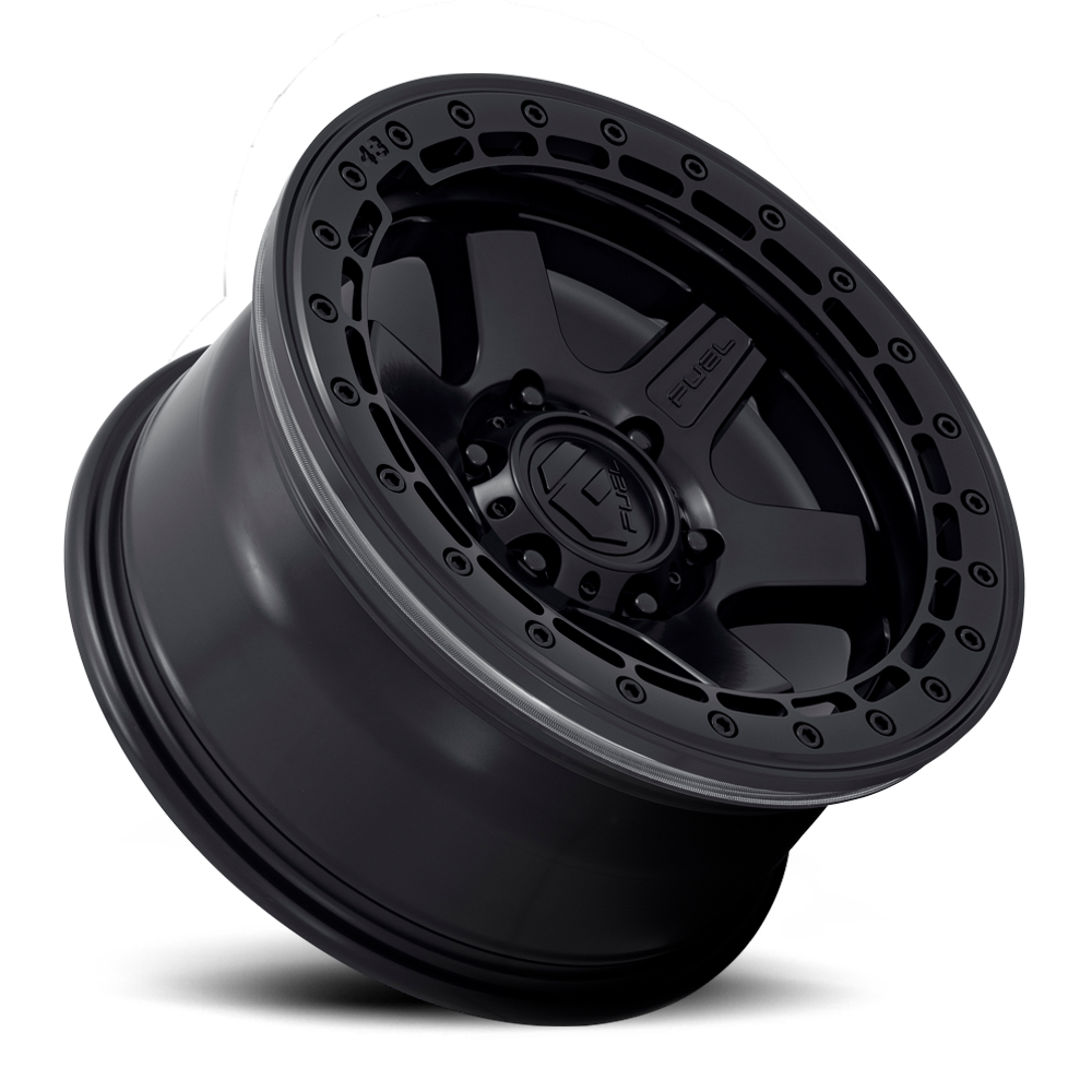 Aluminum Wheels 17X8.5 Block Beadlock D122 5 On 150 Matte Black Matte Black Ring 110.2 Bore 20 Offset 6 Spoke Fuel Off Road Wheels