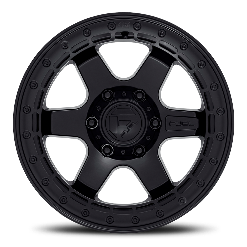 Aluminum Wheels 17X8.5 Block Beadlock D122 5 On 150 Matte Black Matte Black Ring 110.2 Bore 20 Offset 6 Spoke Fuel Off Road Wheels