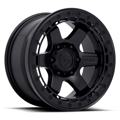 Aluminum Wheels 17X8.5 Block Beadlock D122 6 On 139.7 Matte Black Matte Black Ring 106.1 Bore 0 Offset 6 Spoke Fuel Off Road Wheels