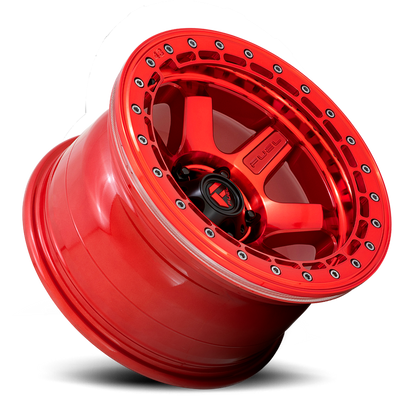 Aluminum Wheels 17X8.5 Block Beadlock D123 6 On 139.7 Candy Red/Candy Red Ring 106.1 Bore 0 Offset 6 Spoke Fuel Off Road Wheels