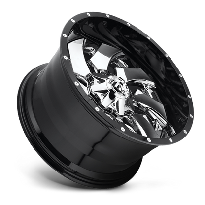 Aluminum Wheels 20X9 Cleaver D240 8 On 170 Chrome/Gloss Black Lip 125.1 Bore 20 Offset 8 Spoke Fuel Off Road Wheels