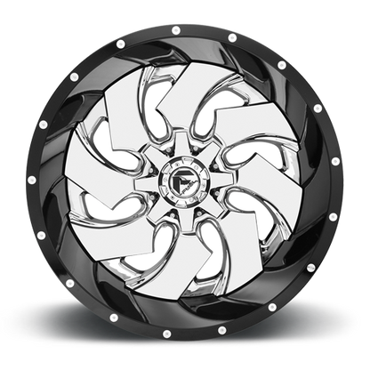 Aluminum Wheels 20X9 Cleaver D240 8 On 170 Chrome/Gloss Black Lip 125.1 Bore 20 Offset 8 Spoke Fuel Off Road Wheels