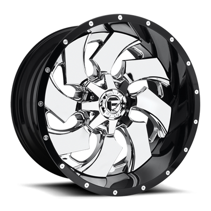 Aluminum Wheels 20X9 Cleaver D240 5 On 139.7/5 On 150 Chrome/Gloss Black Lip 110.1 Bore 20 Offset 8 Spoke Fuel Off Road Wheels