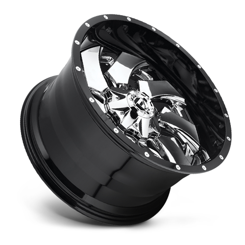 Aluminum Wheels 20X9 Cleaver D240 8 On 165.1 Chrome/Gloss Black Lip 125.1 Bore 20 Offset 8 Spoke Fuel Off Road Wheels