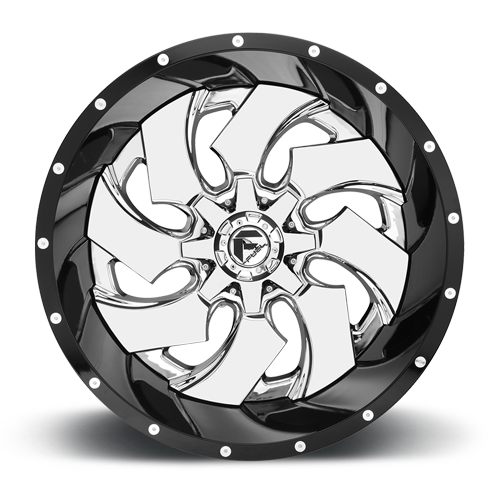 Aluminum Wheels 20X9 Cleaver D240 8 On 165.1 Chrome/Gloss Black Lip 125.1 Bore 20 Offset 8 Spoke Fuel Off Road Wheels