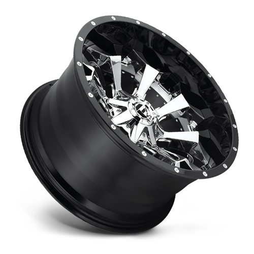 Aluminum Wheels 20X10 Assault D246 6 On 135/6 On 139.7 Chrome/Gloss Black Lip 106.1 Bore -18 Offset 8 Spoke Fuel Off Road Wheels