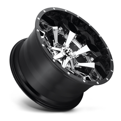 Aluminum Wheels 22X10 Assault D246 8 On 170 Chrome/Gloss Black Lip 125.1 Bore -13 Offset 8 Spoke Fuel Off Road Wheels