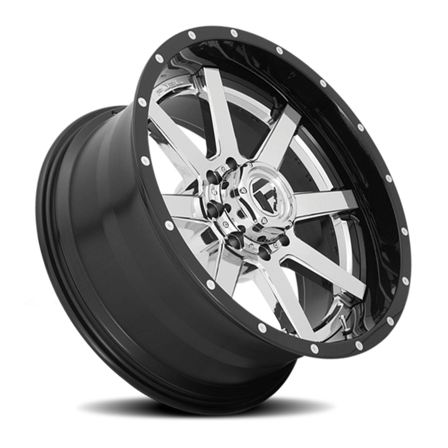 Aluminum Wheels 20X10 Maverick D260 6 On 135/6 On 139.7 Chrome/Gloss Black Lip 106.1 Bore -19 Offset Fuel Off Road Wheels