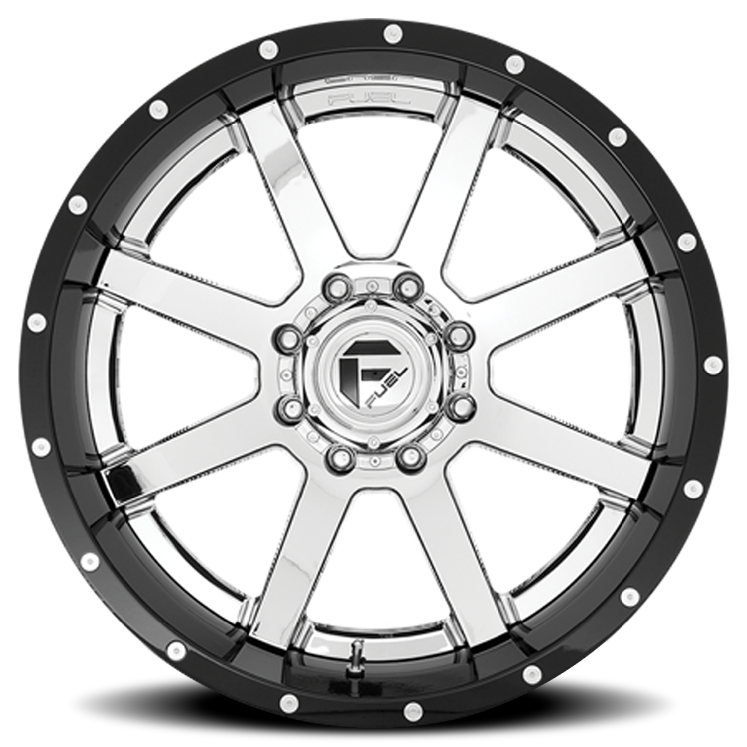 Aluminum Wheels 22X14 Maverick D260 8 On 170 Chrome/Gloss Black Lip 125.1 Bore -70 Offset Fuel Off Road Wheels