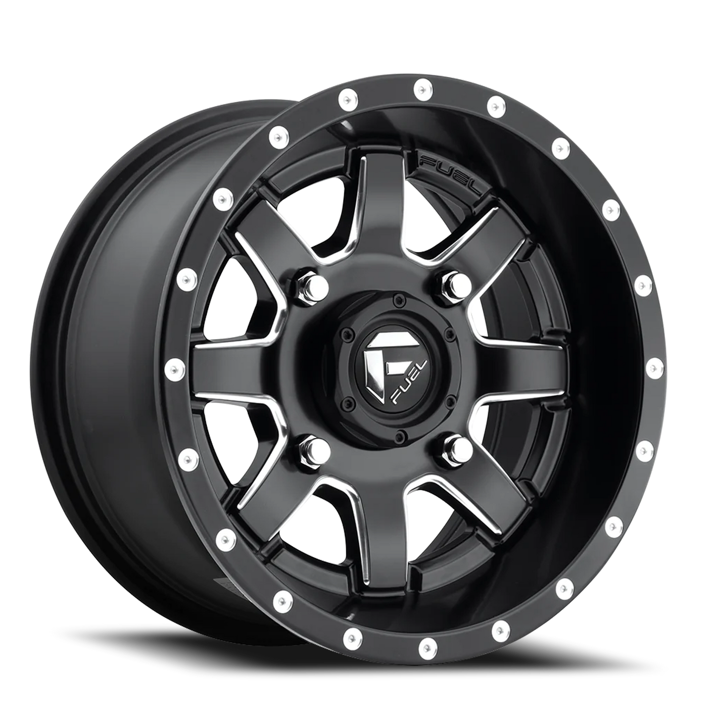 Aluminum Wheels 14X7 Maverick UTV D538 4 On 156 Matte Black Milled 132 Bore 38 Offset Fuel Off Road Wheels