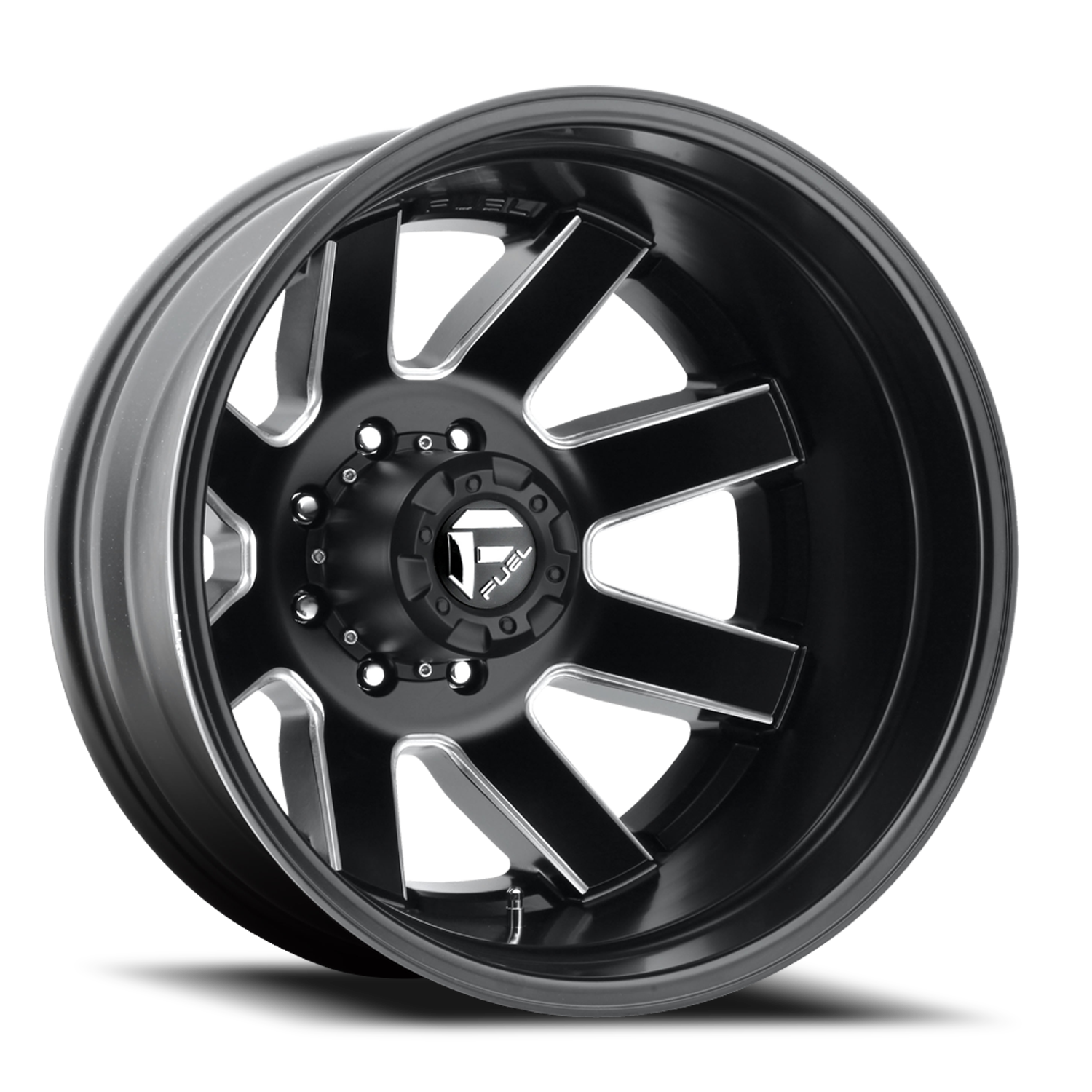 Dually Wheels 17X6.5 Maverick Dually D538 8 On 165.1 Black Milled 125.1 Bore -140 Offset 7 Spoke Outer Dually Fuel Off Road Wheels