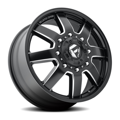 Dually Wheels 22X8.3 Maverick Dually D538 8 On 170 Black Milled 125.1 Bore 105 Offset 7 Spoke Front Dually Fuel Off Road Wheels