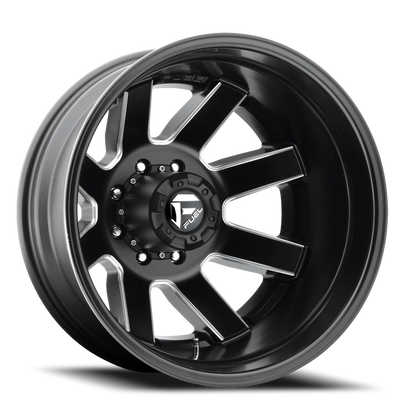 Dually Wheels 22X8.3 Maverick Dually D538 8 On 165.1 Black Milled 117 Bore -195 Offset 7 Spoke Outer Dually Fuel Off Road Wheels