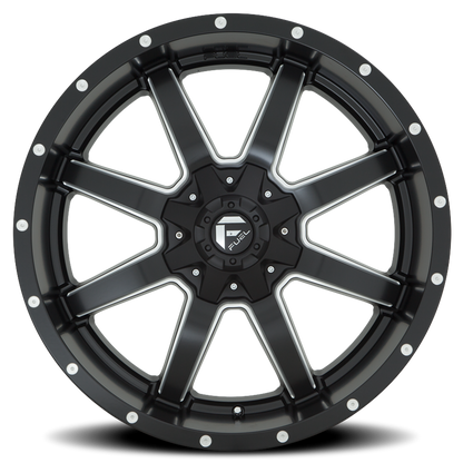 Aluminum Wheels 24X12 Maverick D538 8 On 170 Black Milled 125.1 Bore -44 Offset Fuel Off Road Wheels