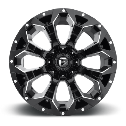 Aluminum Wheels 20X9 Assault D546 6 On 120 Matte Black Milled 67 Bore 7 Offset 8 Spoke Fuel Off Road Wheels