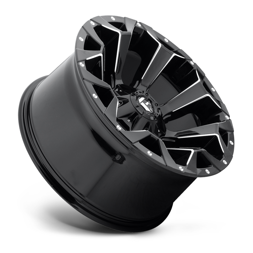 Aluminum Wheels 22X10 Assault D546 8 On 170 Matte Black Milled 125.1 Bore -18 Offset 8 Spoke Fuel Off Road Wheels