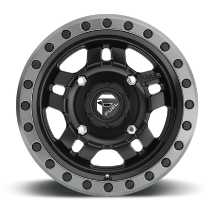 Aluminum Wheels 14X7 Anza UTV D557 4 On 110 Matte Black Beadlock 79.4 Bore 13 Offset 5 Spoke Fuel Off Road Wheels