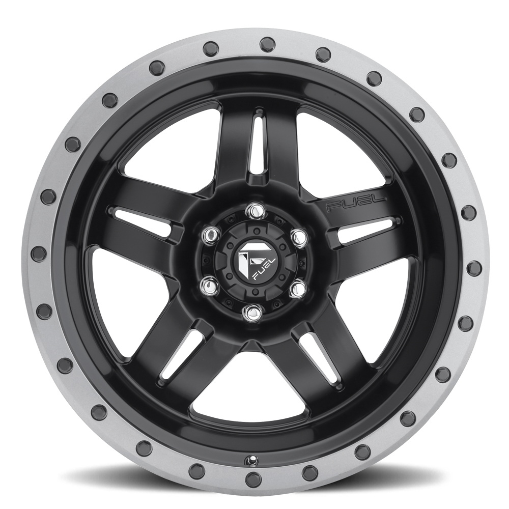 Aluminum Wheels 17X8.5 Anza D557 6 On 139.7 Matte Black 108 Bore -6 Offset 5 Spoke Fuel Off Road Wheels