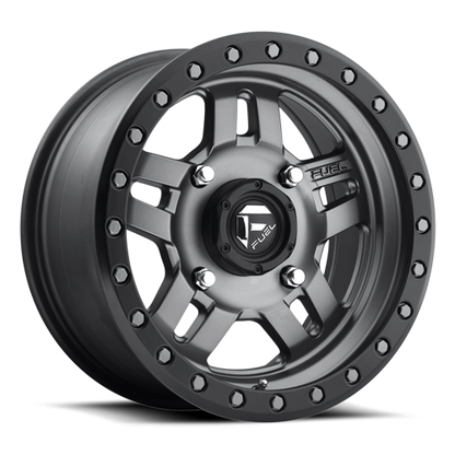 Aluminum Wheels 15X7 Anza UTV D558 4 On 156 Matte Anthracite Gray Black Ring 132 Bore 38 Offset 5 Spoke Fuel Off Road Wheels