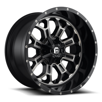 Aluminum Wheels 18X9 Crush D561 6 On 135/6 On 139.7 Gloss Black Double Dark Tint Machined Face 106.1 Bore 19 Offset 7 Spoke Fuel Off Road Wheels
