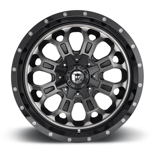 Aluminum Wheels 18X9 Crush D561 6 On 135/6 On 139.7 Gloss Black Double Dark Tint Machined Face 106.1 Bore 19 Offset 7 Spoke Fuel Off Road Wheels