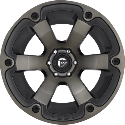 Aluminum Wheels 18X9 Beast D564 6 On 139.7 Matte Black/Machined Dark Tint 108 Bore -12 Offset 6 Spoke Fuel Off Road Wheels