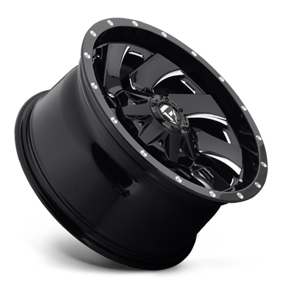 Aluminum Wheels 17X9 Cleaver D574 8 On 165.1 Gloss Black Milled 125.2 Bore 1 Offset 8 Spoke Fuel Off Road Wheels