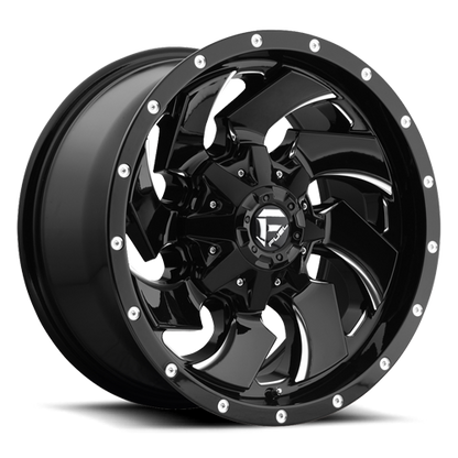 Aluminum Wheels 18X9 Cleaver D574 6 On 135/6 On 139.7 Gloss Black Milled 106.4 Bore 1 Offset 8 Spoke Fuel Off Road Wheels
