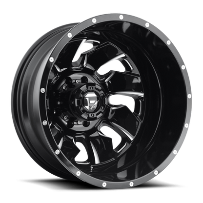 Dually Wheels 20X8.3 Cleaver Dually D574 8 On 170 Gloss Black Milled 125.1 Bore -202 Offset Multi Spoke Outer Dually Fuel Off Road Wheels