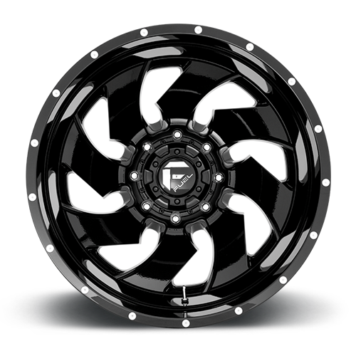 Dually Wheels 20X8.3 Cleaver Dually D574 8 On 165.1 Gloss Black Milled 121.5 Bore -265 Offset Multi Spoke Outer Dually Fuel Off Road Wheels