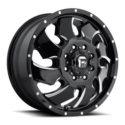Dually Wheels 20X8.3 Cleaver Dually D574 8 On 200 Gloss Black Milled 142 Bore 105 Offset Multi Spoke Front Dually Fuel Off Road Wheels