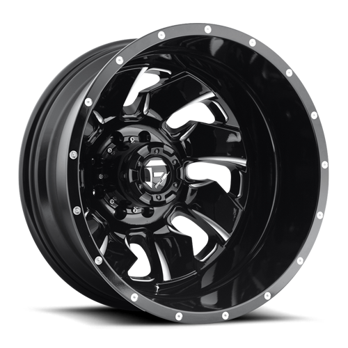 Dually Wheels 20X8.3 Cleaver Dually D574 8 On 210 Gloss Black Milled 154.3 Bore -246 Offset Multi Spoke Outer Dually Fuel Off Road Wheels