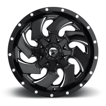 Aluminum Wheels 20X9 Cleaver D574 5 On 139.7/5 On 150 Gloss Black/Milled 110.3 Bore 20 Offset 8 Spoke Fuel Off Road Wheels