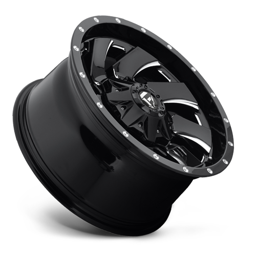 Aluminum Wheels 20X9 Cleaver D574 8 On 165.1 Gloss Black Milled 125.2 Bore 1 Offset 8 Spoke Fuel Off Road Wheels