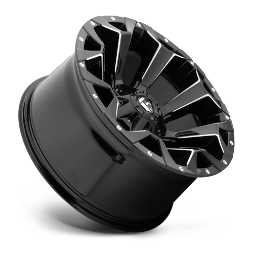 Aluminum Wheels 18X9 Assault D576 5 On 114.3/5 On 127 Gloss Black/Milled 78.1 Bore 1 Offset 8 Spoke Fuel Off Road Wheels