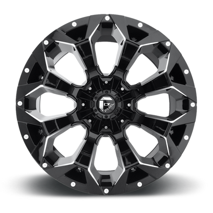 Aluminum Wheels 20X10 Assault D576 6 On 135/6 On 139.7 Gloss Black Milled 106.1 Bore -19 Offset 8 Spoke Fuel Off Road Wheels