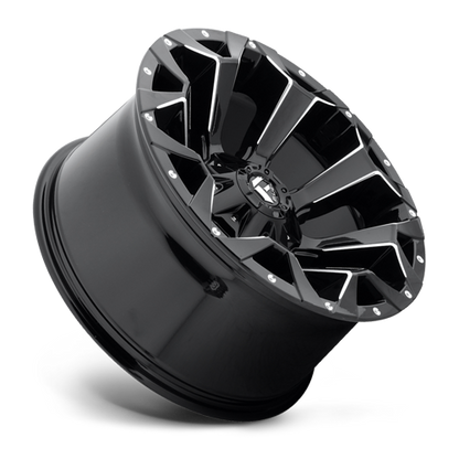 Aluminum Wheels 20X9 Assault D576 8 On 180 Gloss Black Milled 124.3 Bore 20 Offset 8 Spoke Fuel Off Road Wheels