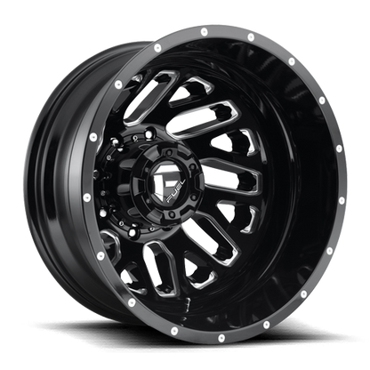 Dually Wheels 20X8.25 Triton Dually D581 8 On 200 Gloss Black Milled 142 Bore -176 Offset Mesh Spoke Outer Dually Fuel Off Road Wheels