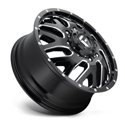 Dually Wheels 20X8.25 Triton Dually D581 8 On 210 Gloss Black Milled 154.3 Bore 105 Offset Mesh Spoke Front Dually Fuel Off Road Wheels
