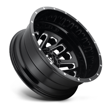 Dually Wheels 22X8.25 Triton Dually D581 8 On 200 Gloss Black Milled 142 Bore -227 Offset Mesh Spoke Outer Dually Fuel Off Road Wheels