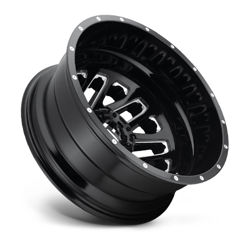 Dually Wheels 22X8.25 Triton Dually D581 8 On 210 Gloss Black Milled 154.3 Bore -246 Offset Mesh Spoke Outer Dually Fuel Off Road Wheels